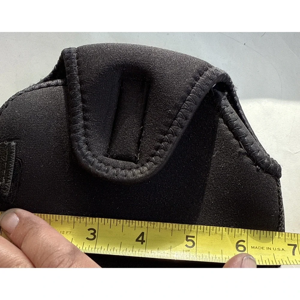 Vintage Bare Fly Reel Case Hook And Loop Black Neoprene Reel Pouch‎